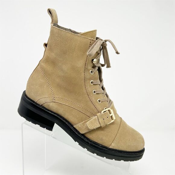 AllSaints Women's Donita Suede Lace-Up Combat Boots Brown Size 39 (US Size  9)